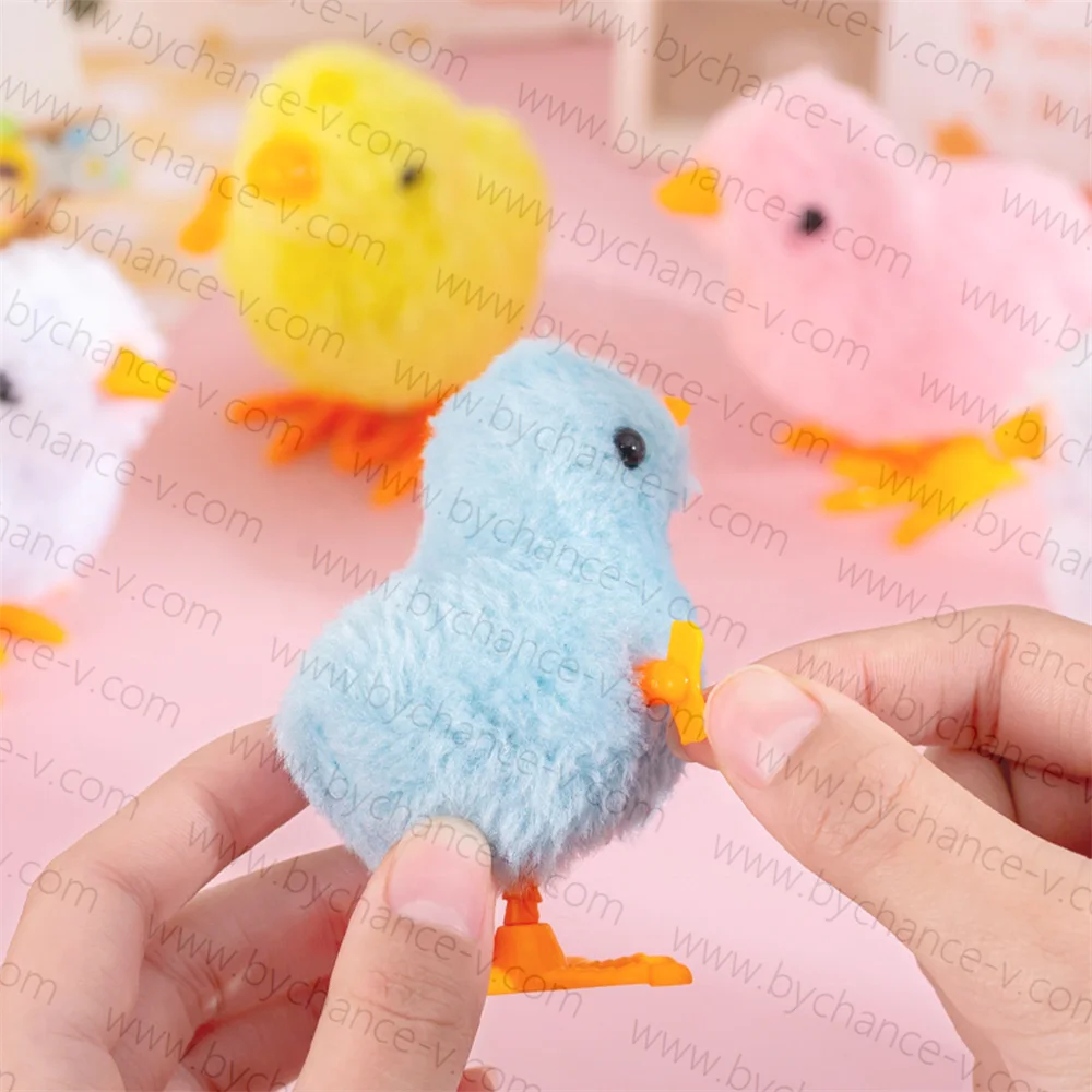 cute fluffy wind up jumping chick toys baby chicken clockwork classic toy for Easter gift basket stuffer