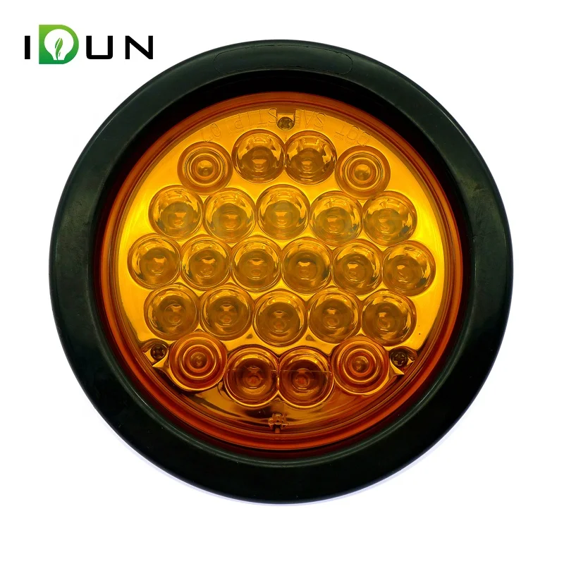 24  Piranha LED 4 Inch Round RV Tail Light for Truck Trailer Van Lorry Stop Turn Tail Combination Lights With rubber grommet