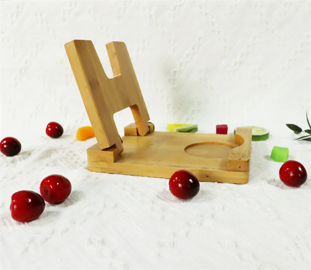 Multifunction accessories Foldable Design Kitchen Utensil Soup Spoon Rest Folding Bamboo Pan Pot lids cover rack stand Holder