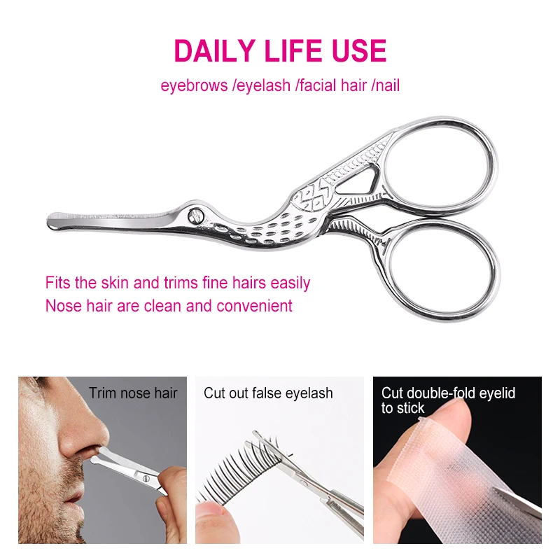 Professional Manicure Tool Stainless Steel Nose Hair Trimming Scissors Safety Blunt Scissor Round Tip Small Nose Hair Scissor