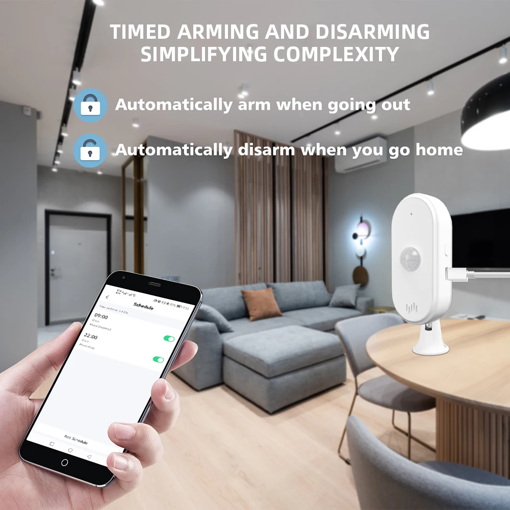 Tuya Smart home security Wireless human presence detector WiFi PIR Motion Alarm sensor with 80dB Sound