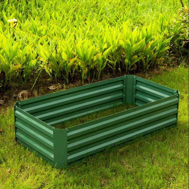 Large Raised Garden Bed Galvanized Steel Planter Box Garden Veggies Herbs Box