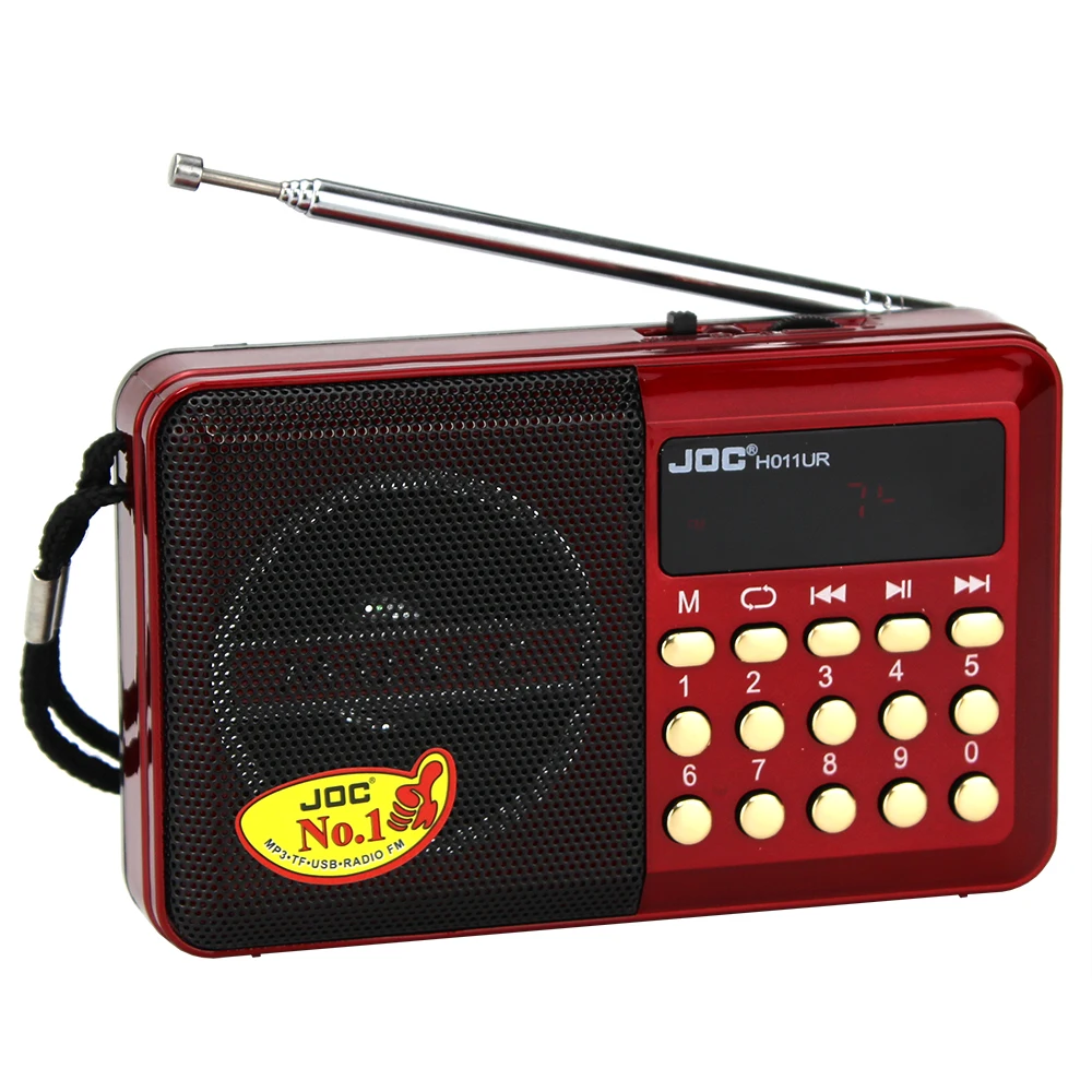 JOC H011UR перезаряжаемые карманный цифровой FM радио USB TF BL-5C батарея мини Mp3 плеер