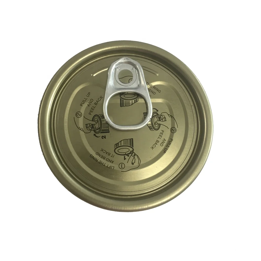 Tin metal food can cans easy open lid