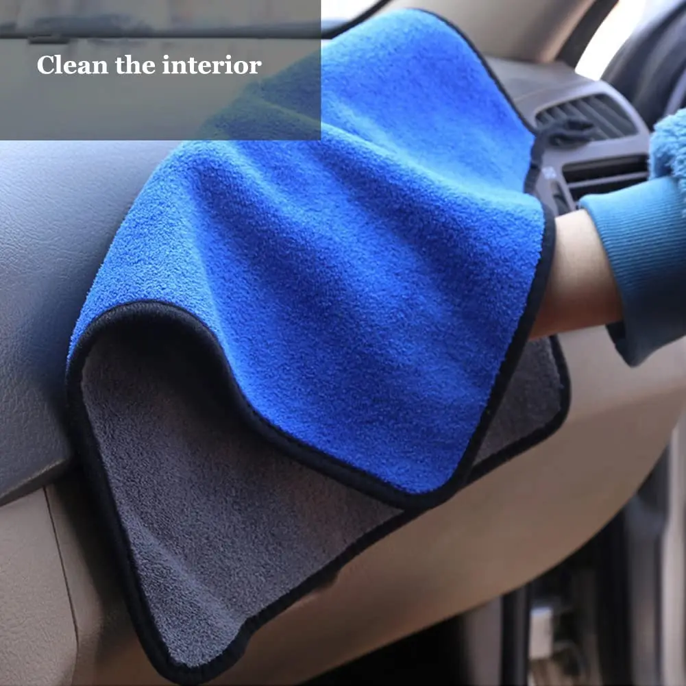 Wholesale auto care 800gsm plush car drying towel double sided synthetic towels for cars