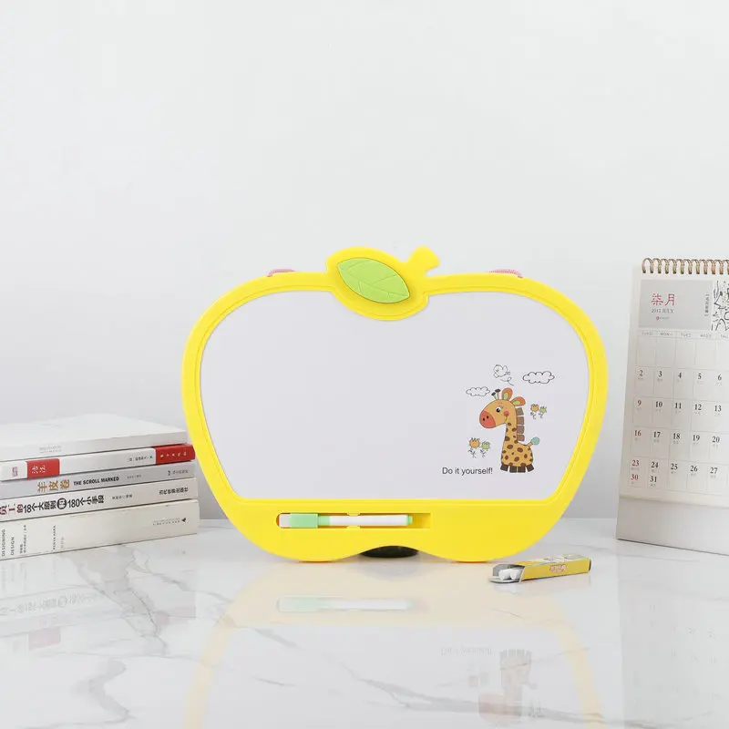 Plastic Frame Custom Print Mini Small Size Apple Shape Whiteboard School Office Note Inform Magnetic Whiteboard