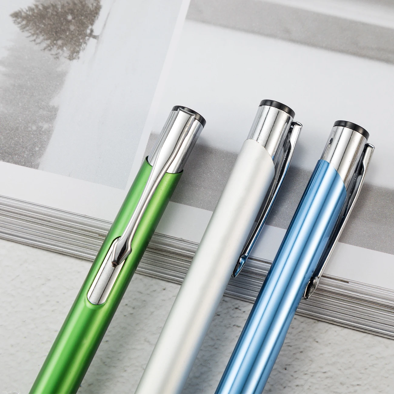 Two-coil bevel mouth press pen advertising promotion mobile phone touch capacitor head pen mouth touch screen ballpoint pen