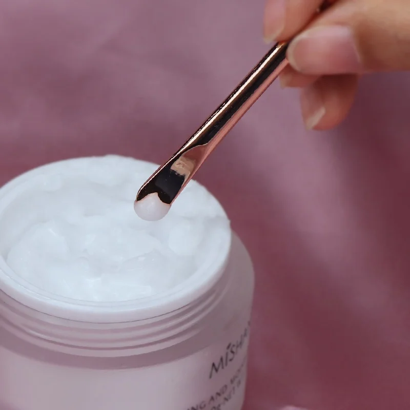 Gold metal mini small reusable cosmetic spatula spoon