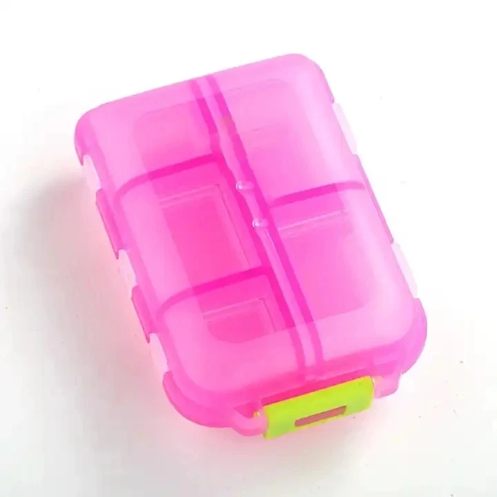 ODM /OEM Portable Pill Case Plastic Pill Box Dispenser with 10 Compartments for Different Medicines
