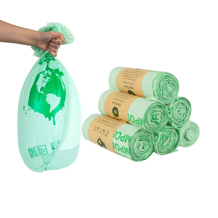 Biodegradable Compostable Bucket Garbage Bags Waste Kitchen Household Ecological Products Trash Can 50pcs per roll Bag