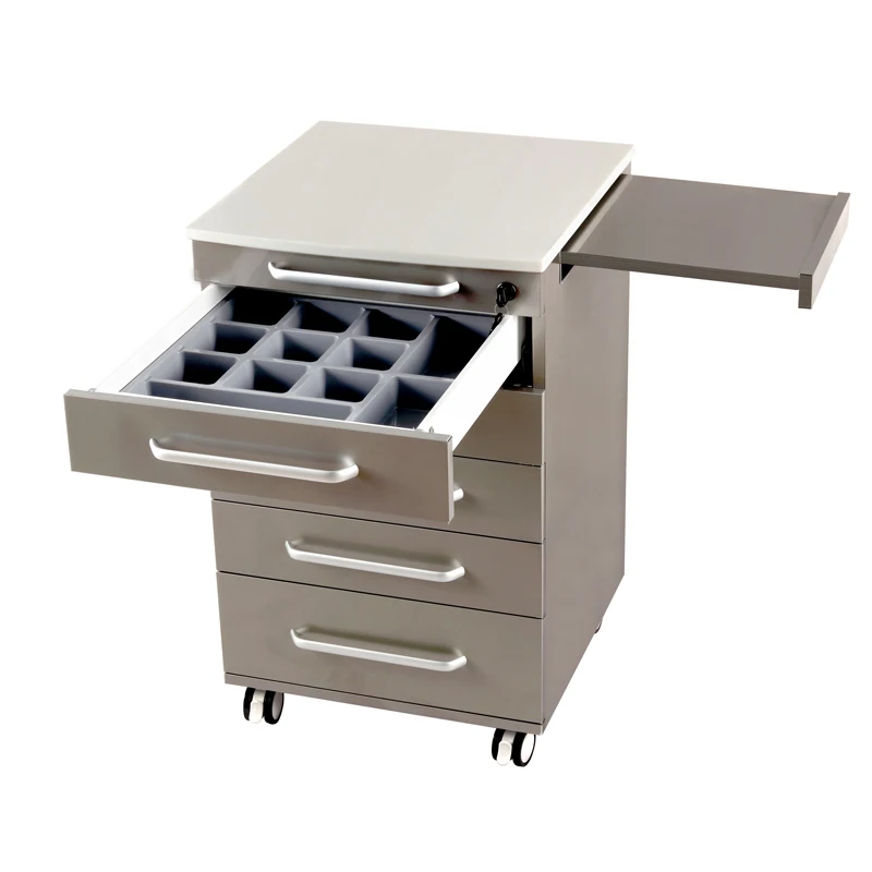 Dental Clinic Use Portable Dental Furniture Cabinet Stainless steel with side board Dental Cabinet
