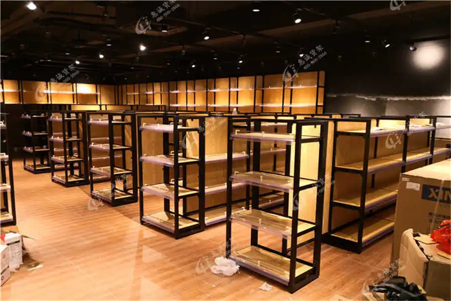 Customized Supermarket Wooden Shelf  rack display racks gondola shelving Supermarket Shelves