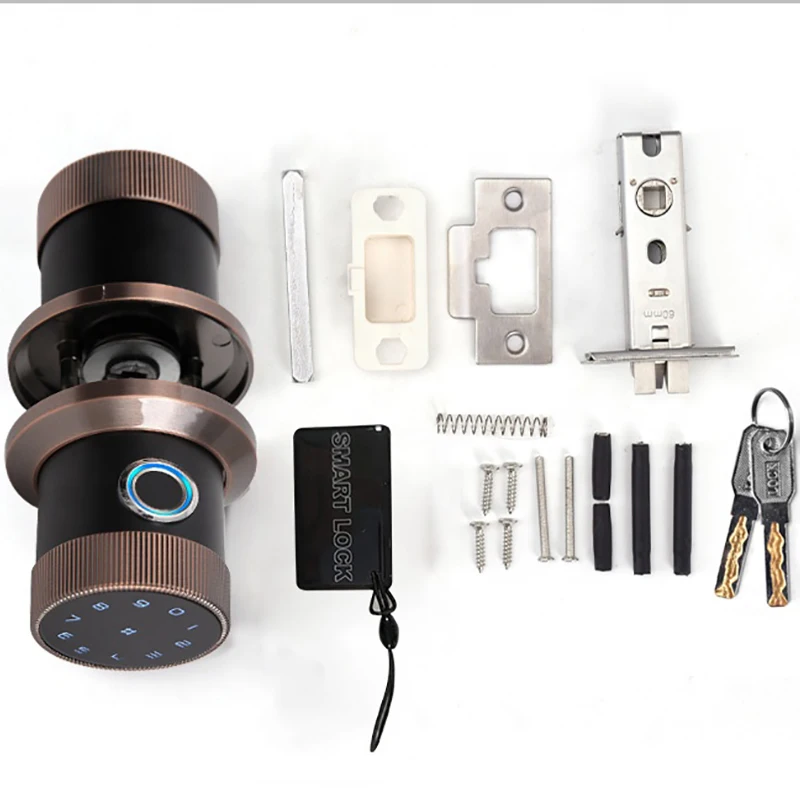 Digital wifi fingerprint smart outdoor biometric electronic door knob smartlock smart key ttlock ble app control lock