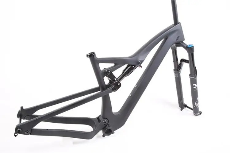 Bike frame carbon fiber soft tail shock absorbers forest road off-road AM mountain cabling