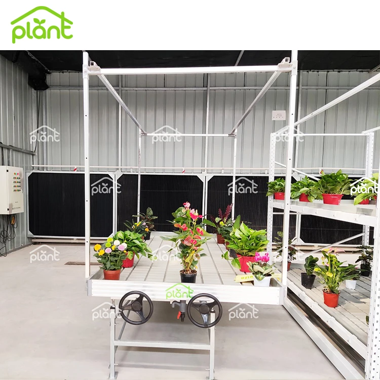 Factory Direct Sale 4x8ft hydroponic rolling benches Ebb Flow Flood Tables with Vertical Poles