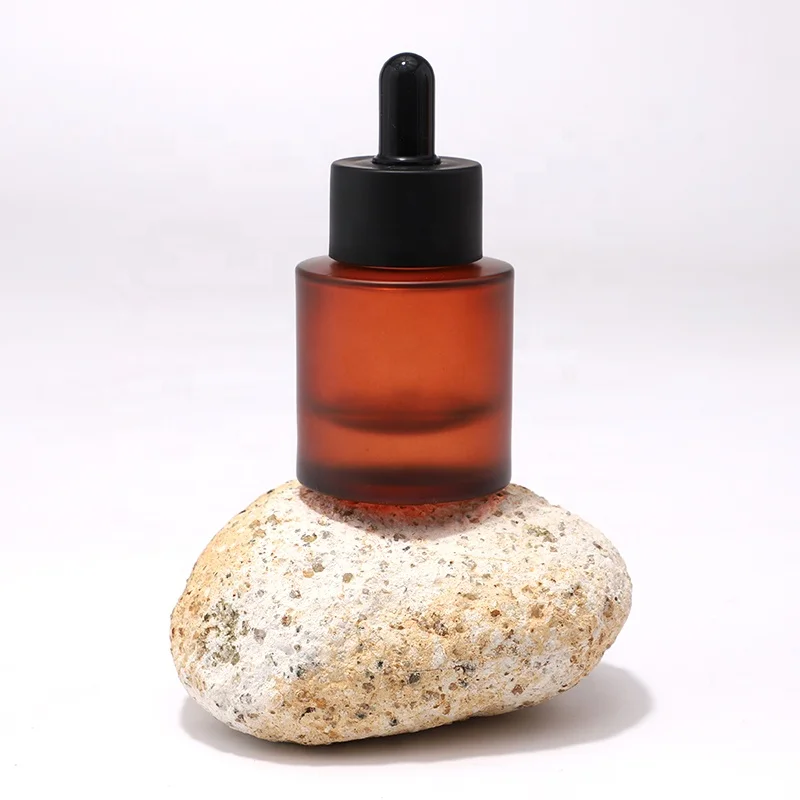 New Arrival Cosmetic Skincare Packaging Lotion Pump Bottle and Cream Jar Oil Dropper Toner Glass with Brown Frosted Amber Color