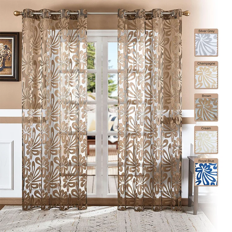 Indian Style Embroidery Window Sheer Curtain Fabric For Bedroom Drapes Voile Sale Embroidered Voile Curtain Living Room
