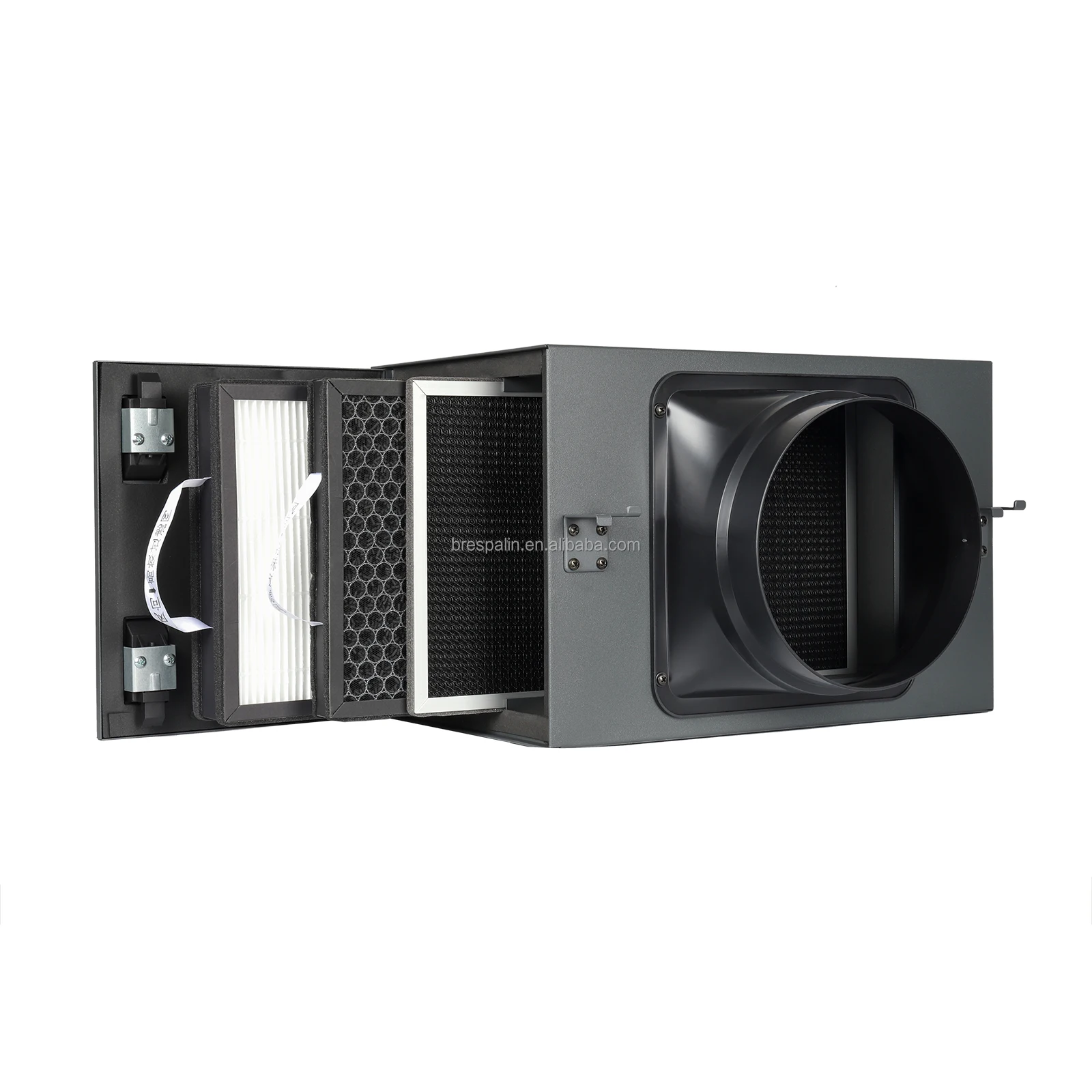 Household In-line Air Filter Box with HEPA Filter and Activated Carbon Filter for Ventilation System Exhaust Fan