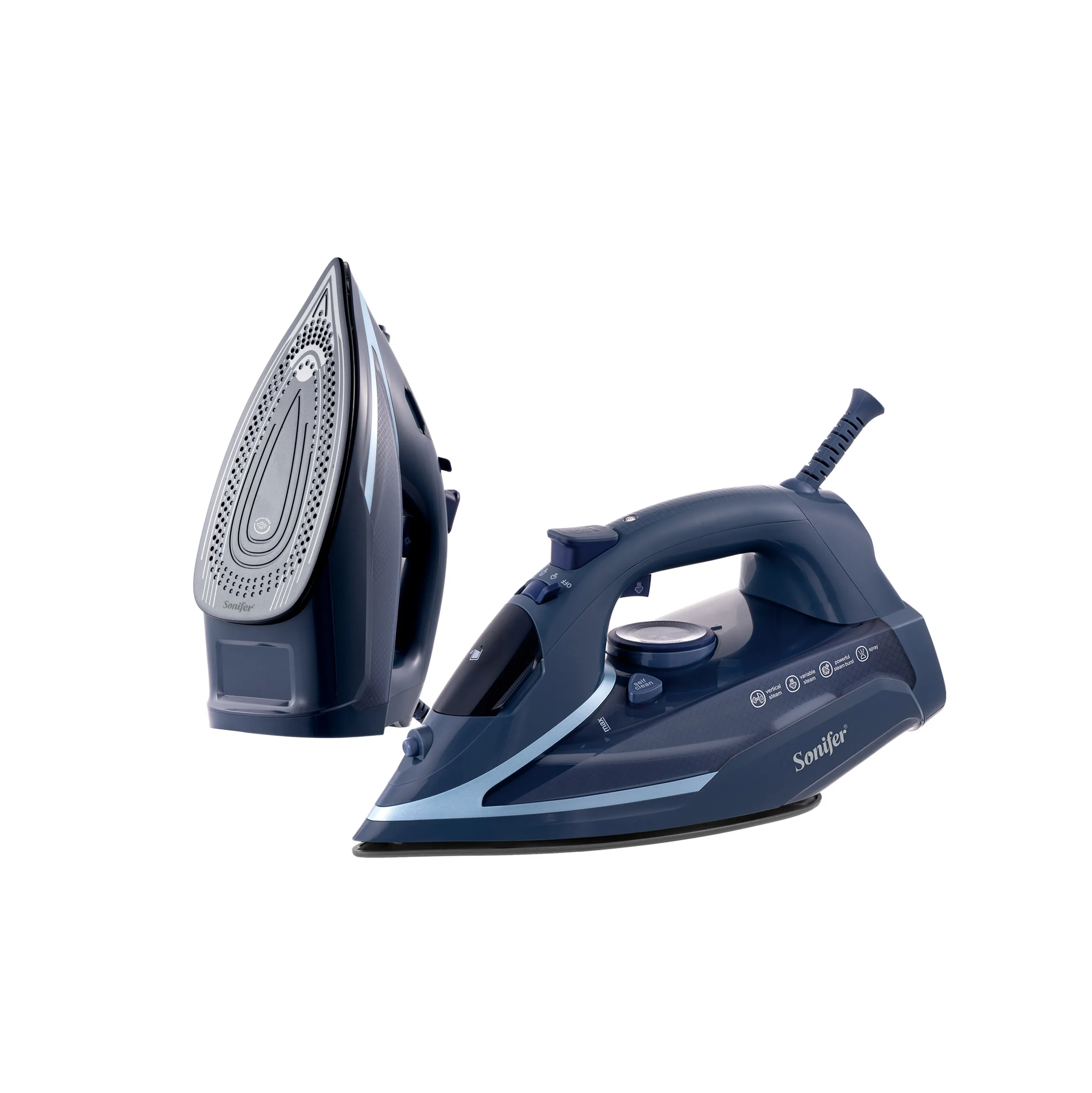 Sonifer SF-9119B Home Use 3050W Non-stick Ceramic Coating Water Spray Max Heavy Duty Steam Iron Electric Steam Iron