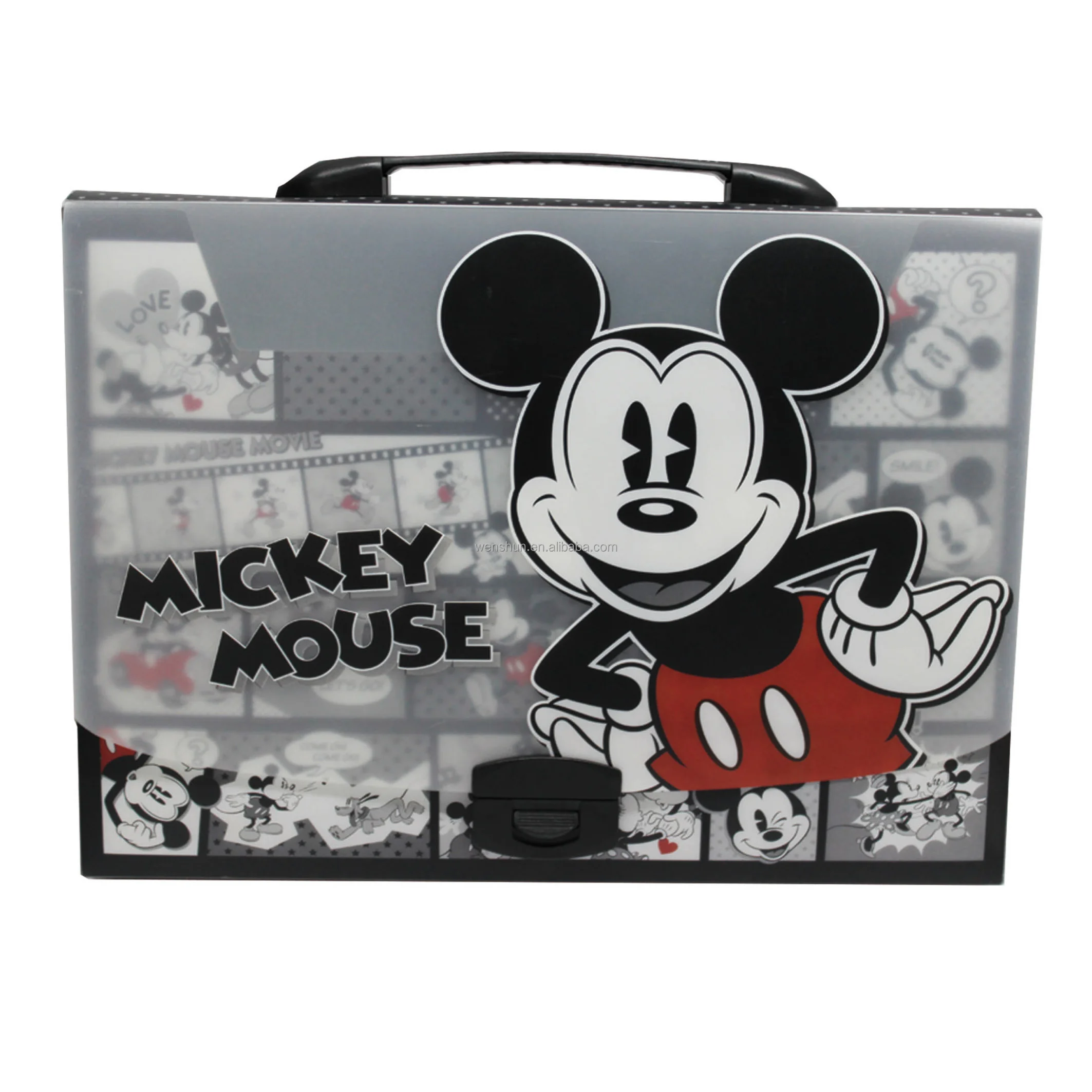 A4 Size Plastic Portfolio Briefcase PP Document Bag Plastic File Box with Handle PP file Case