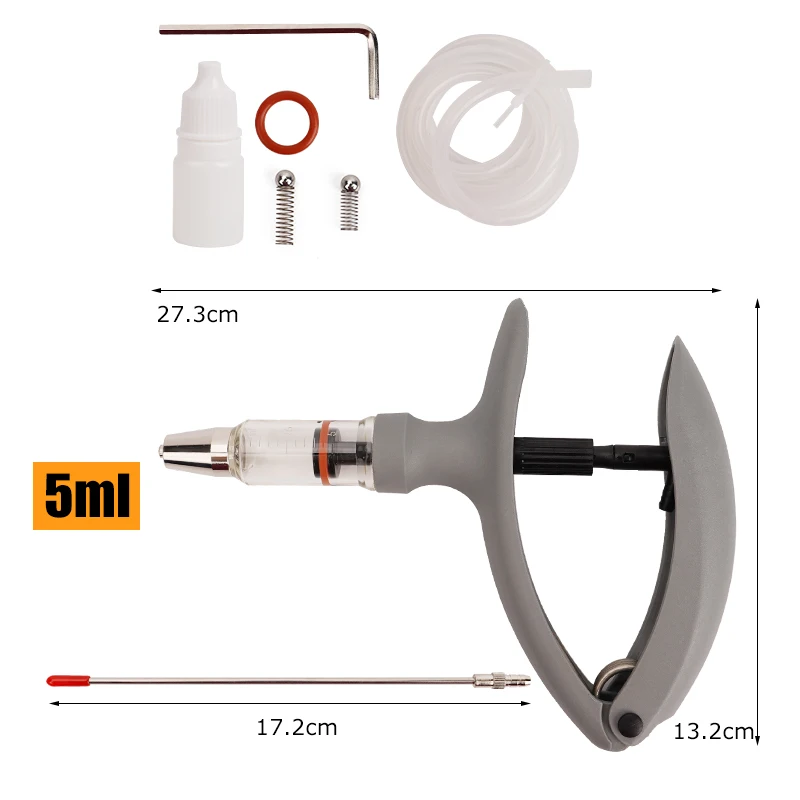 Hot Sale 2ml/5ml Animal Injector Syringe Veterinary Continuous Injection Gun Automatic Syringe for Poultry