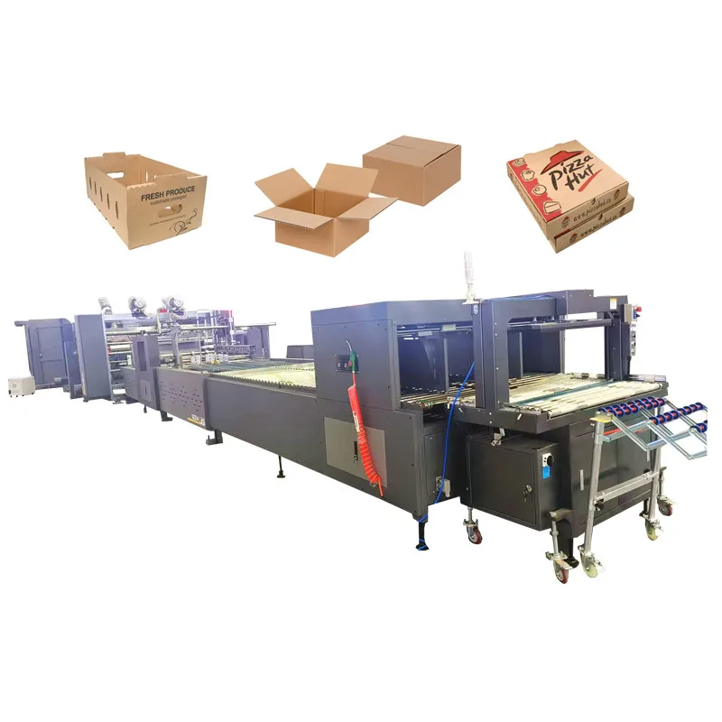 Полностью автоматическая линия для производства картонных коробок 5 видов цветов флексографической печати, прорезной штамп с наклекой для склеивания папок