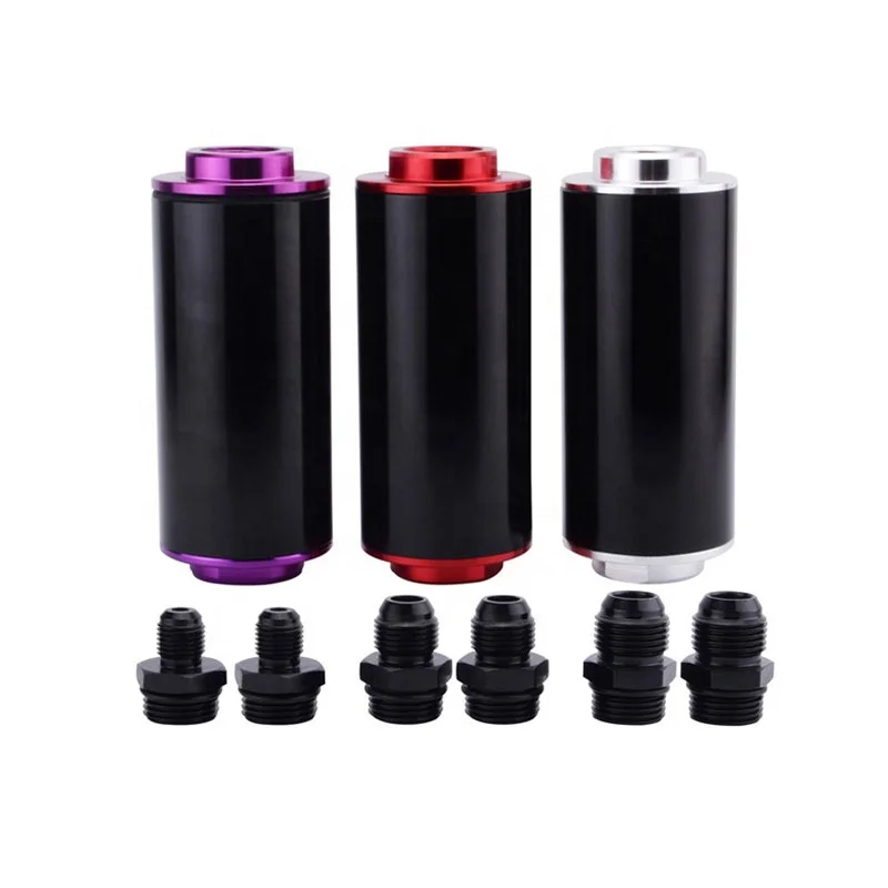 Universal Aluminum High Flow 40 Micron 50mm Stainless Steel AN6/AN8/AN10 Injector Fuel Filter
