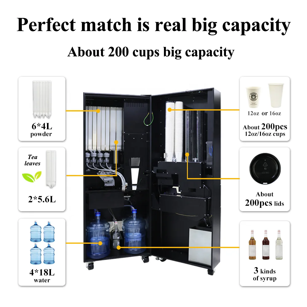Top Fashion Robotics Arm Smart Tea Vending Machine Fully Automatic