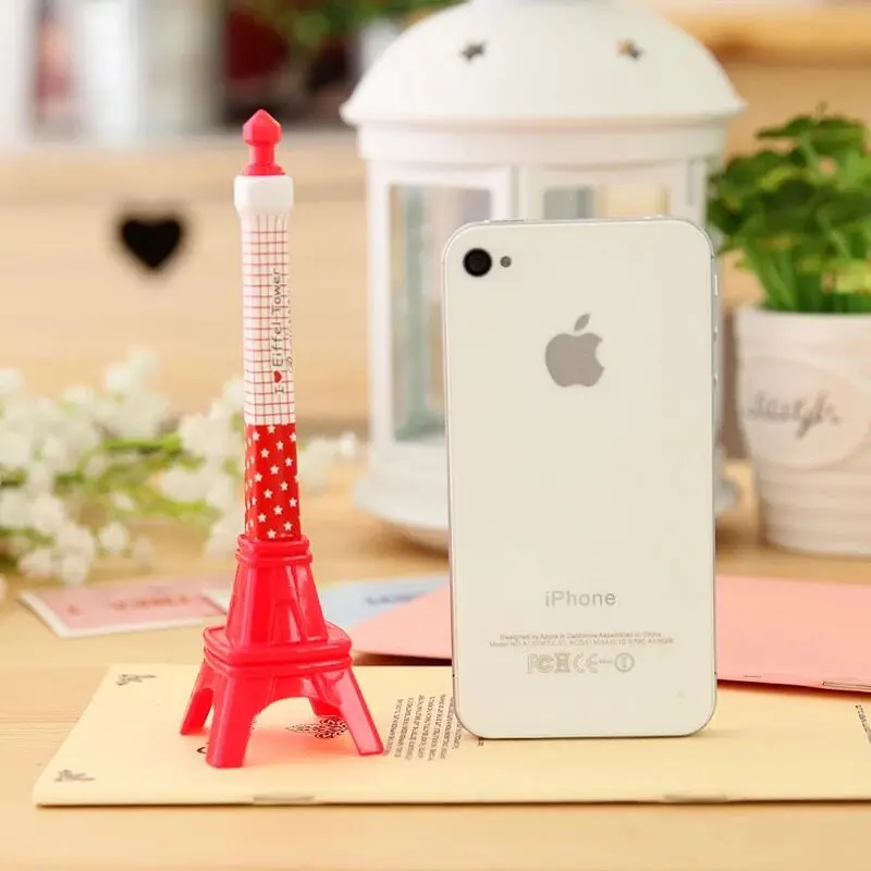 0.5mm Blue Ink Cartoon Creative plastic eiffel tower penkawaii souvenir gift ballpoint pen for kids