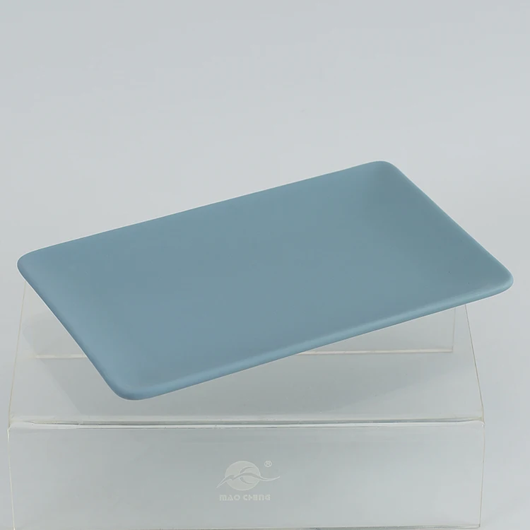 Factory Direct Wholesale Nordic Restaurant Ceramic Blue Rectangle Plate Hotel Porcelain Rectangular Sushi Plate