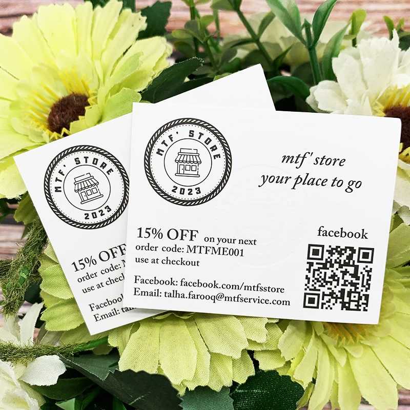 Personalized Recycled Paper Embossed Printing Thank You Cards Coated Paper Made Promotional Postcards