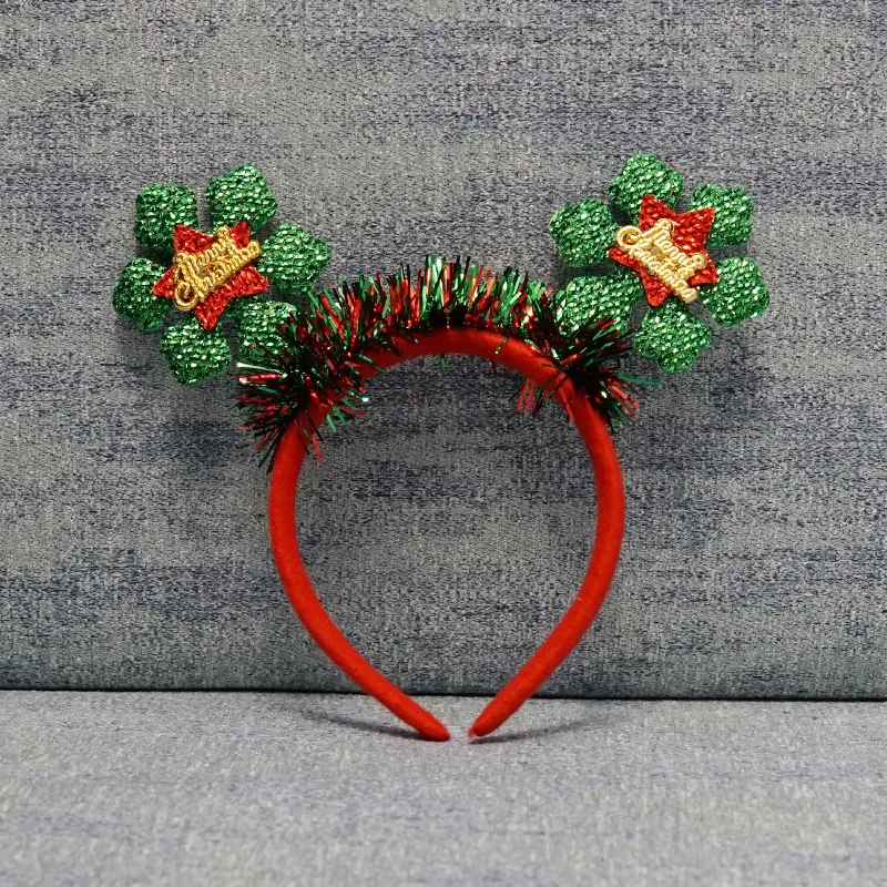 Christmas Headbands Hair Bands Christmas Tree Glitter Headbands Holiday Party Gift Costume for Women Party Cosplay Decoration