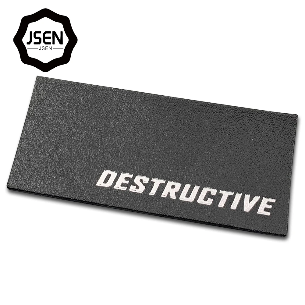 
High quality hot stamping custom brand logo imitation leather label patches for clothing 