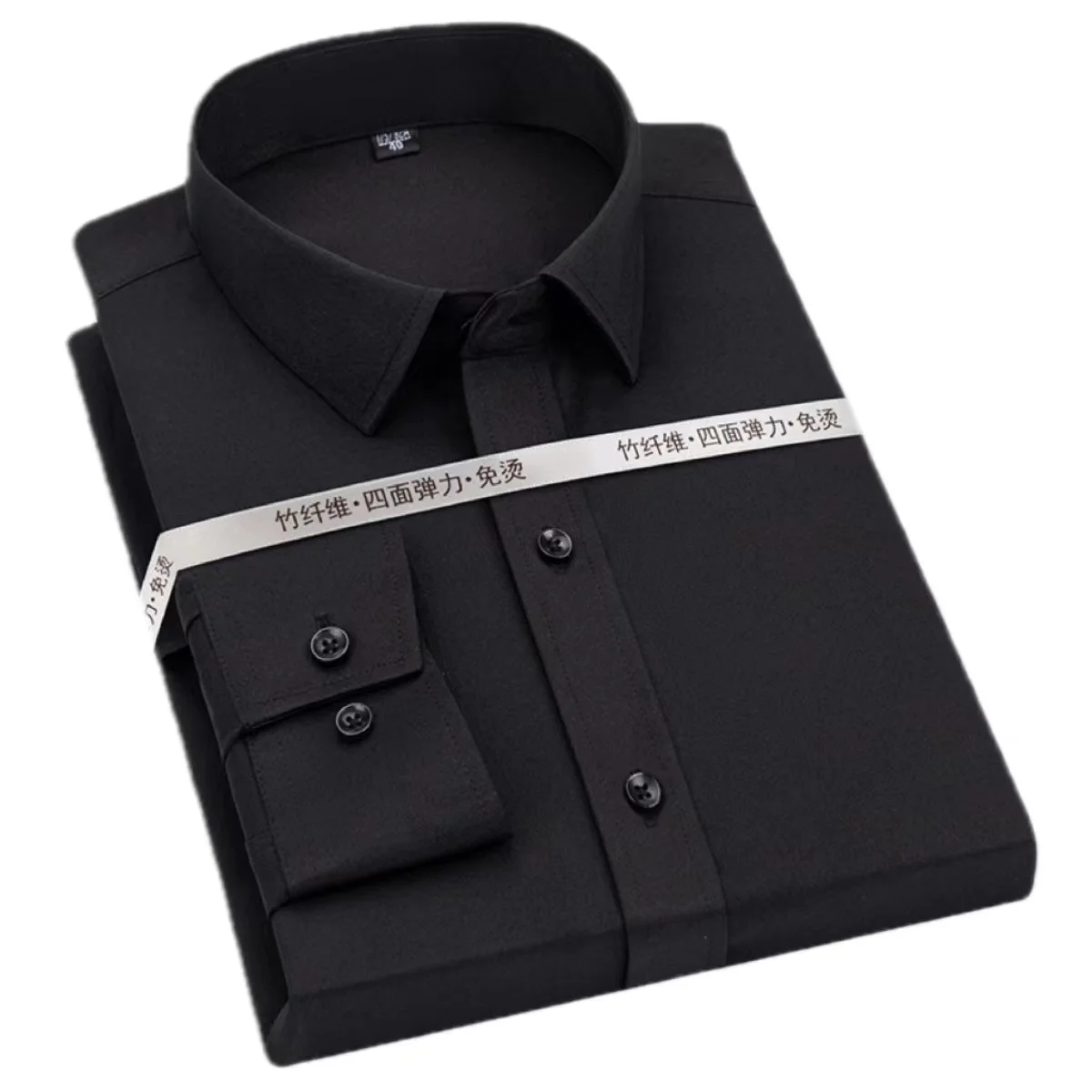 2023 Fashion Men Working Business Formal Shirts Plain White 4 Way Stretch Shirt