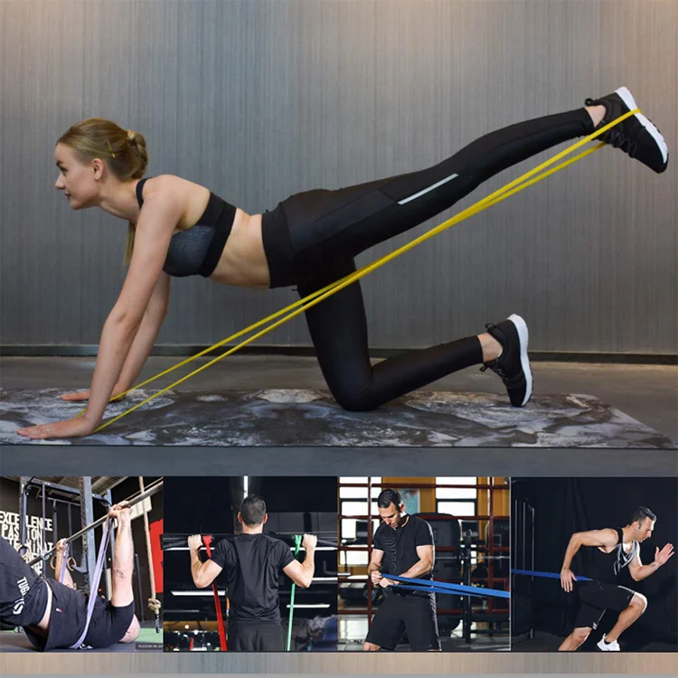 Sports and fitness various colors and sizes yoga exercise elastic rope resistance band
