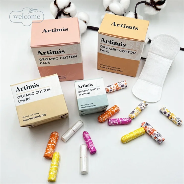 Trending products 2024 wholesale girl DIGITAL non applicator private label certified organic cotton tampons organic tampon.jpg