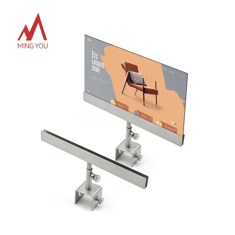 Pop Advertising Floor Standing Metal Display Poster Holder With Acrylic Board