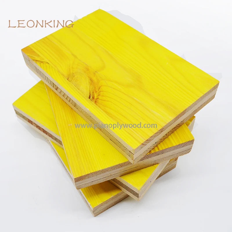 LEONKING yellow 3 ply shuttering panel three layer board 21/27mm spruce fir pine three ply shuttering panel