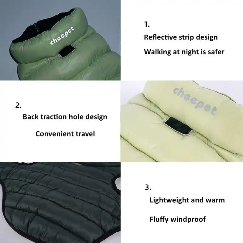 High Quality New Pet Clothes Dog Puffer Coat Double Side Reversible Coats For Winter Fashion Thicker Warm Pet Jacket With Bag