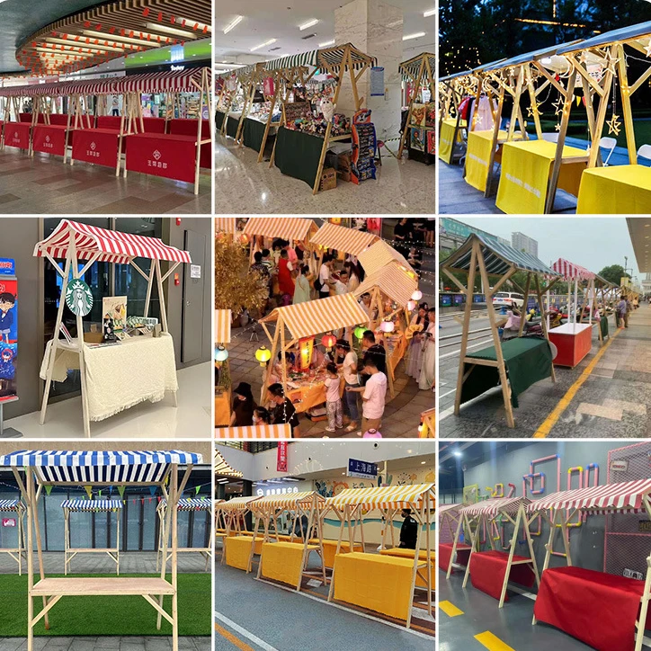 Wooden market stall portable market stall market stall display stands for street trading outdoor retail vendor st