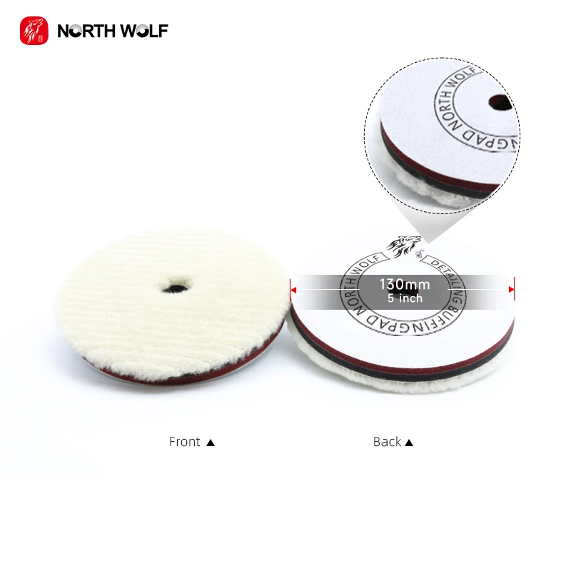 North Wolf Double Color Foam Layer Wool Buffing Pad 5ln Polish Pad Car Aggressive Wool Cutting Pad
