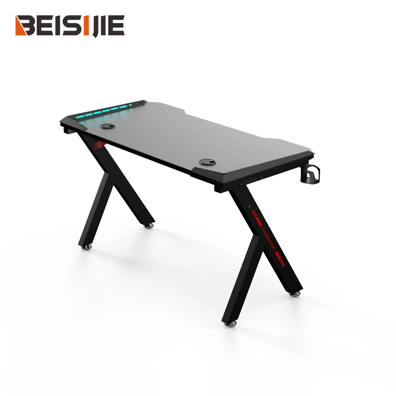 BESIJIE Hot sell black color USB hub RGB multi colors remote control gaming pc game desk