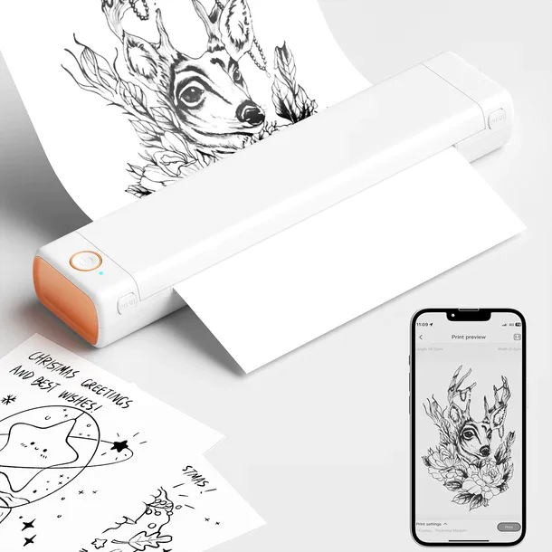 M08F Bluetooth Tattoo Stencil Printer Wireless Thermal Tattoo Copier Machine Portable Letter Tattoo Printer For Business/Artists