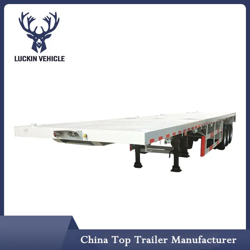 Low Price Used Flatbed Trailer 3 Axles 20ft 40ft container frame used flat bed semi trailer with container lock