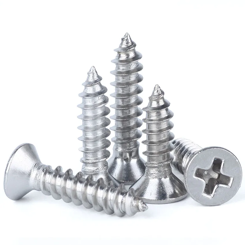 Inch Stainless Steel Cross Recessed Countersunk Head Wood Screws