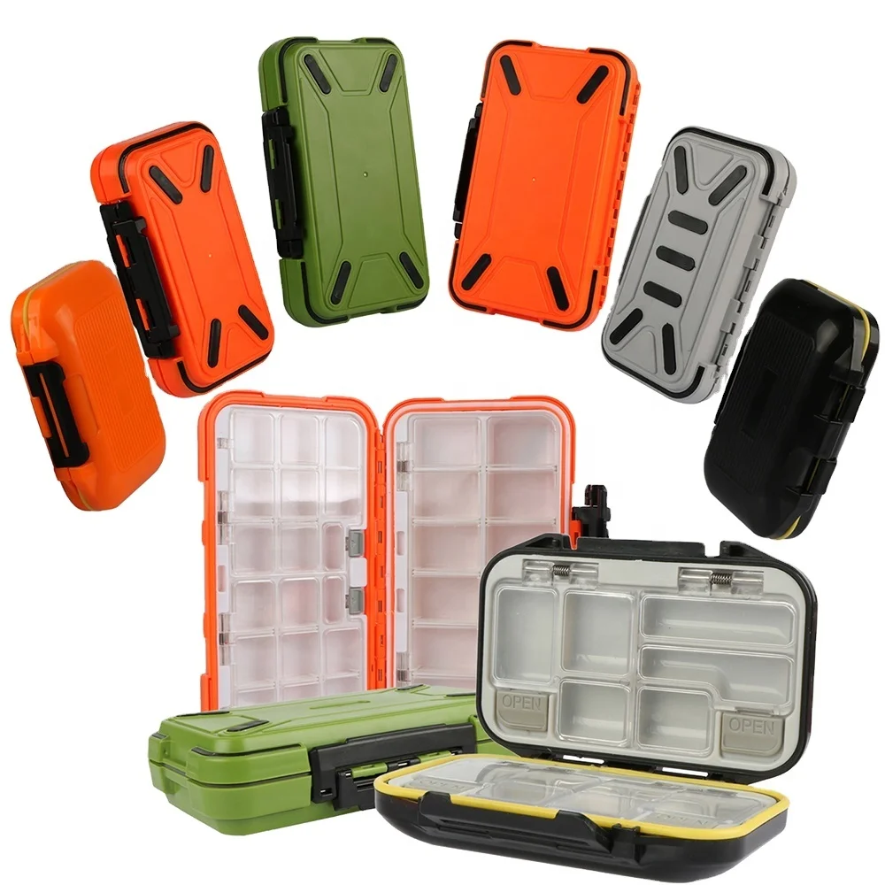 Double Layer Plastic Compartment Waterproof Assortment Fishing Tool Lure Bait Water Proof Tiny Mini Tackle Boxes