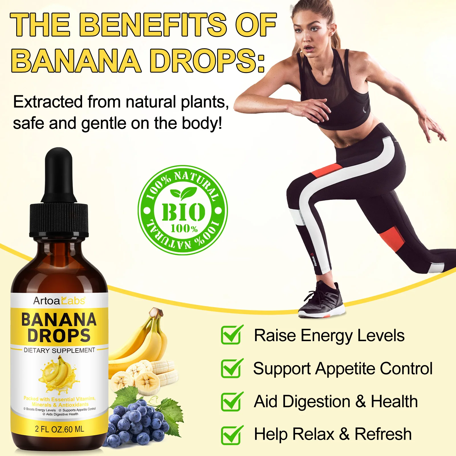 OEM Banana Weight Loss Drops Dietary Supplement Slim Banana Supplement Extract Liquid