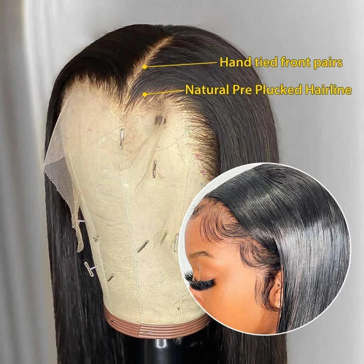 13x4 Bone Straight Hair Hd Transparent Lace Frontal Wigs,Brazilian Raw Wigs Human Hair Lace Front Natural Wigs,30 Inch Human Hai