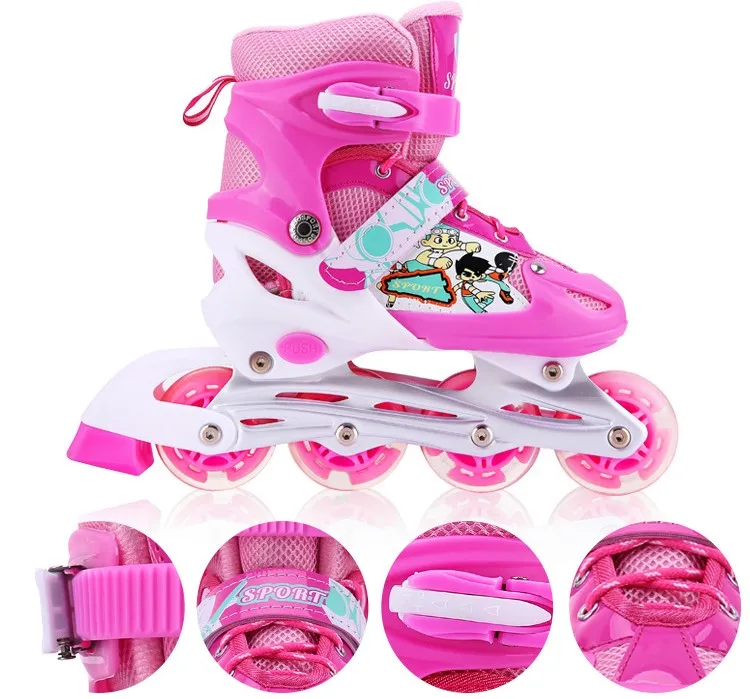 Оптовая продажа, детская Регулируемая специальная Встроенная обувь со светодиодной вспышкой, роликовые коньки, обувь, ПВХ защитный шлем, наборы для детей