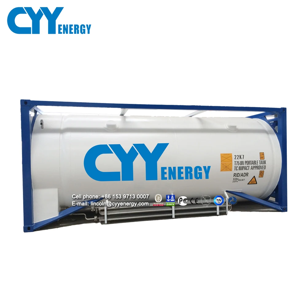 High Quality 20ft and 40ft Cryogenic Liquid Nitrogen Oxygen Argon LPG ISO Tank Container